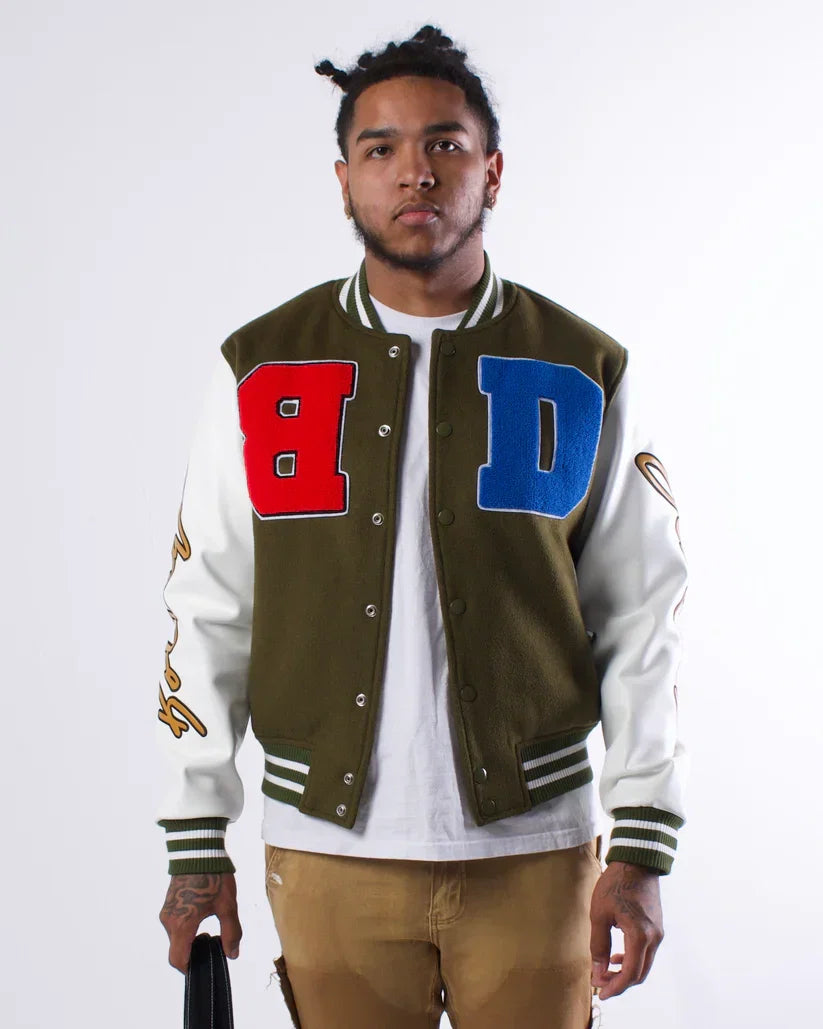 BOTTEGA DESIRES JESUS PIECE VARSITY JACKET