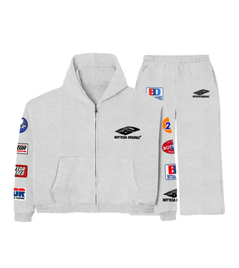 Bottega Desires Grey Patches Zip Tracksuit